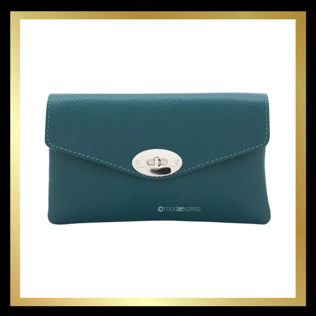 Double Compartment Leather Bag with Crossbody Silver Chain The Style Closet