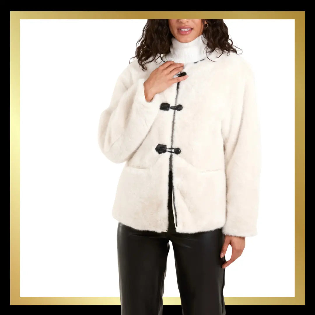 Collarless Faux Fur Jacket The Style Closet