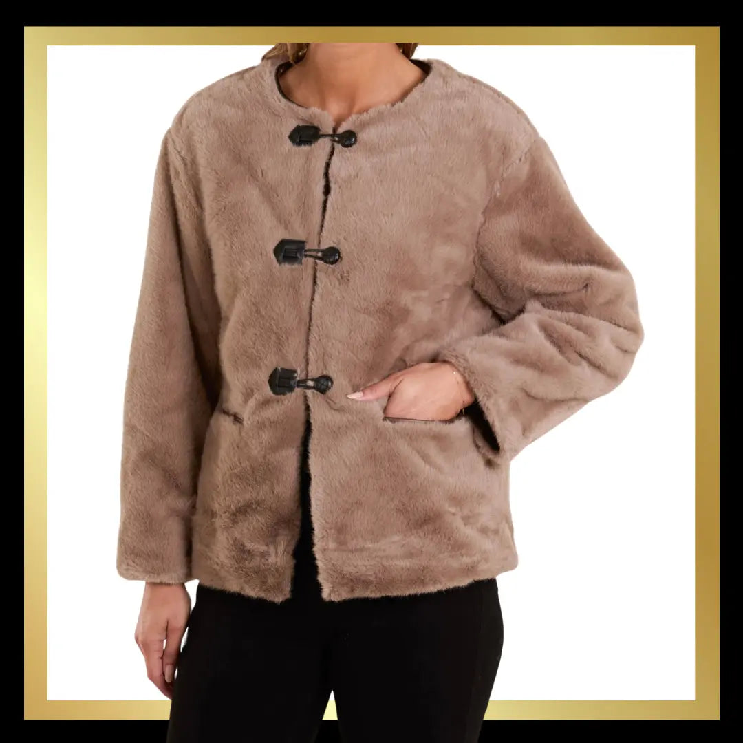 Collarless Faux Fur Jacket The Style Closet