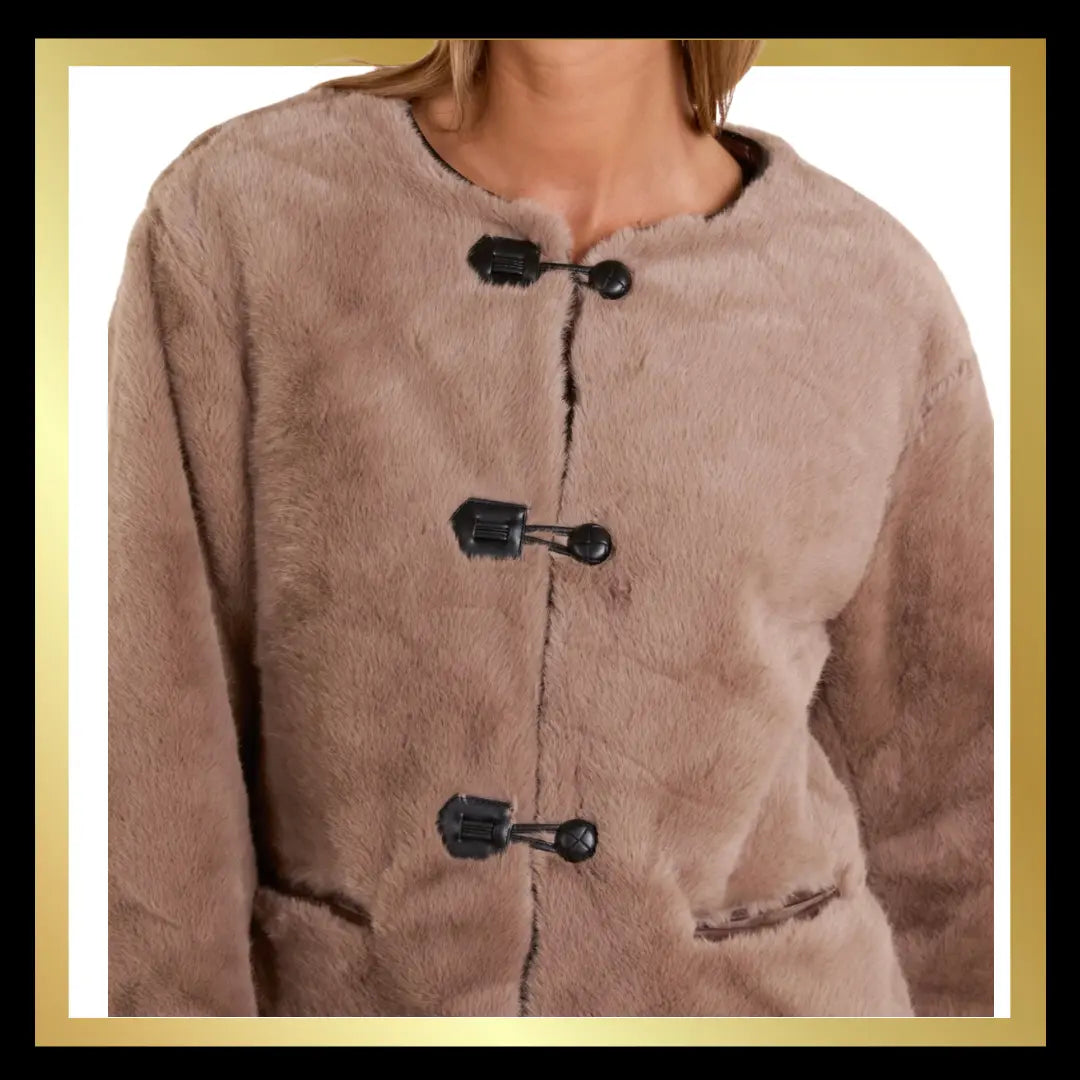 Collarless Faux Fur Jacket The Style Closet