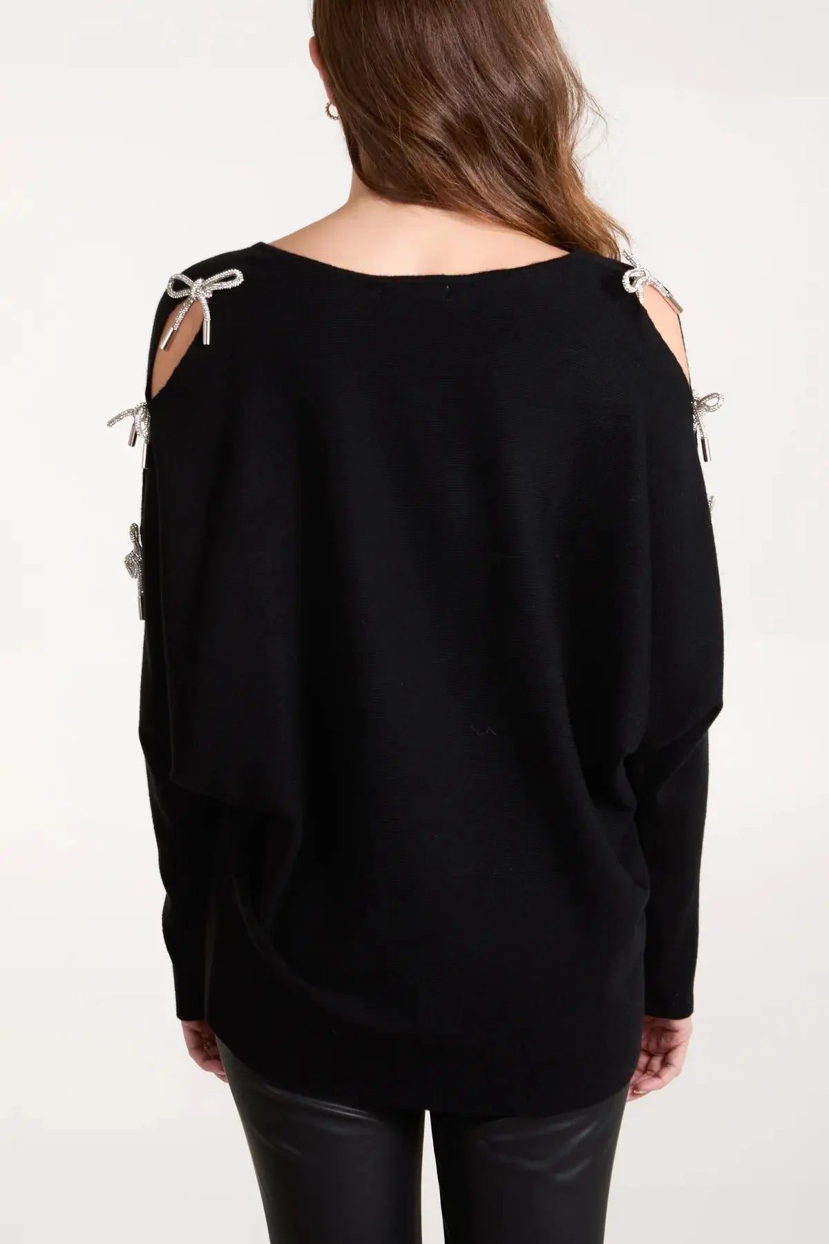 Cut out Sleeve Jumpers with Bows The Style Closet