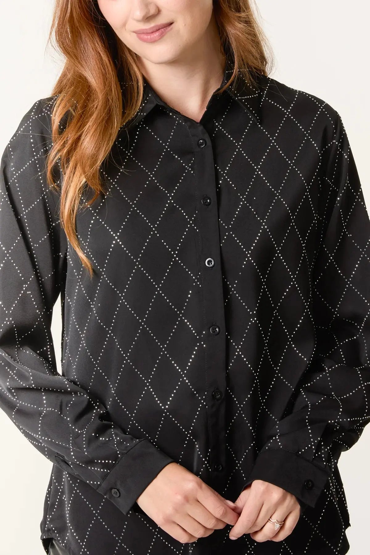 Diamond Sparkle embelished Shirt The Style Closet