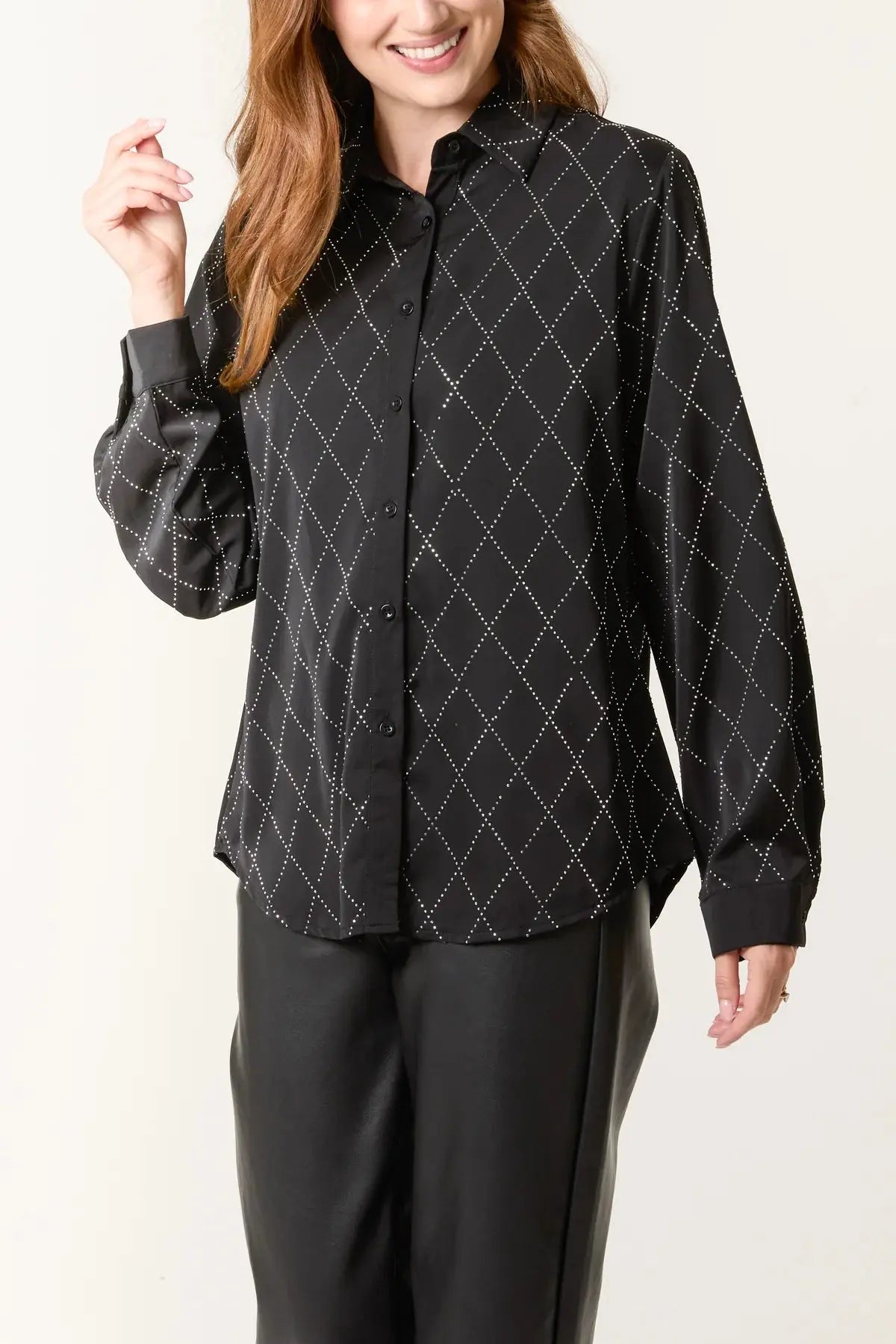 Diamond Sparkle embelished Shirt The Style Closet