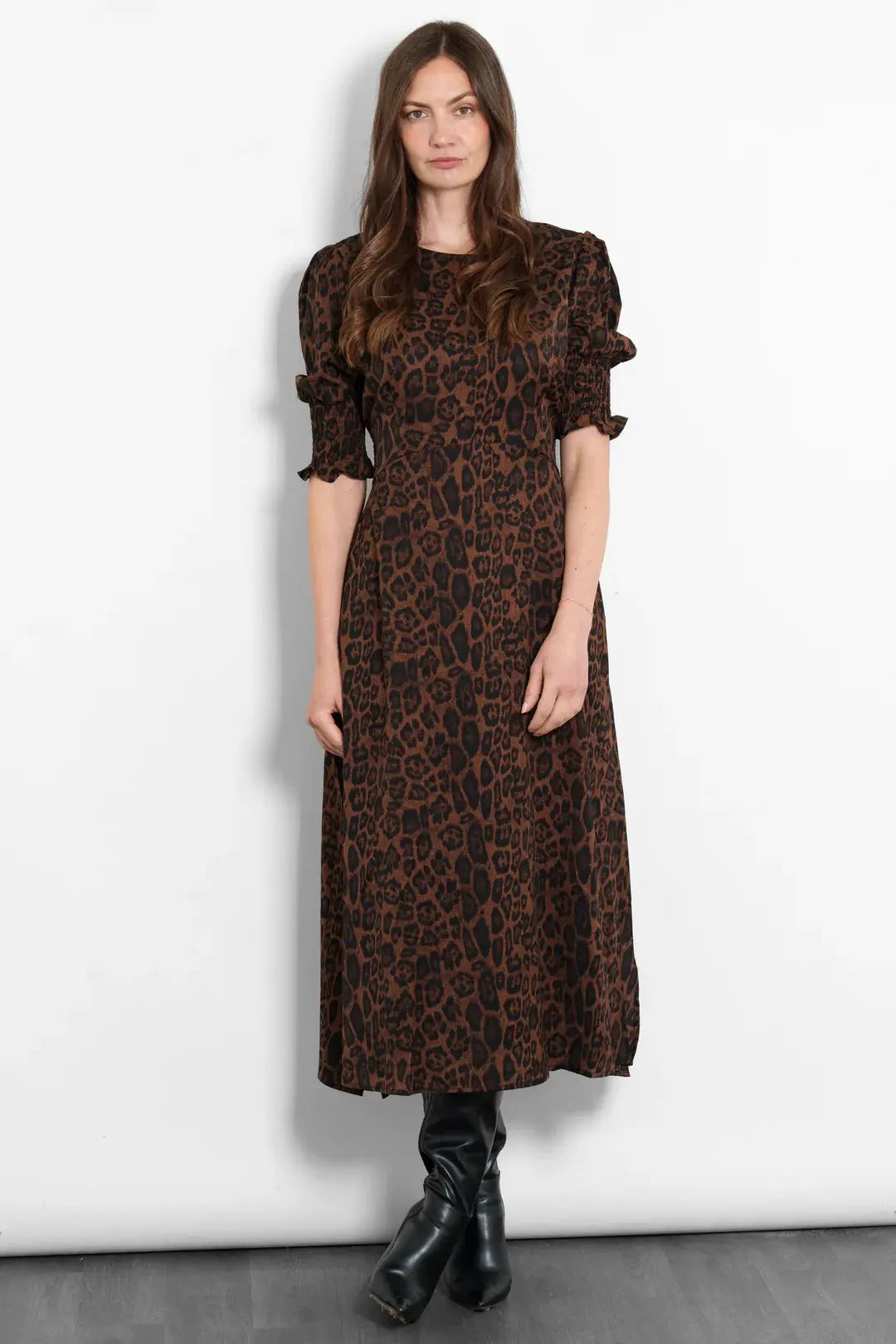 Hazel Tea Dress In Chocolate or Berry Animal Print The Style Closet
