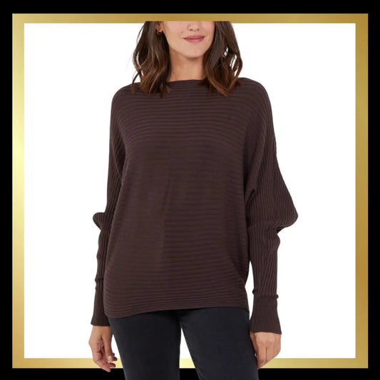 Ribbed Batwing Jumper The Style Closet