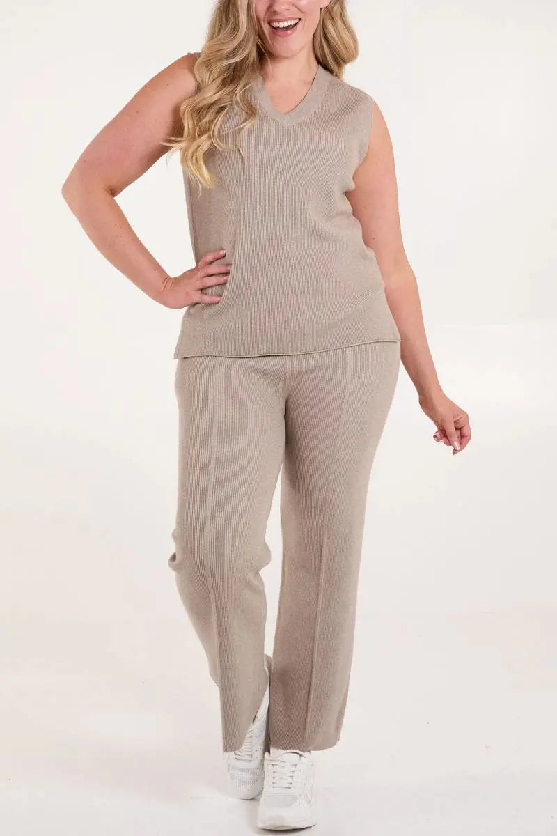 KNIT VEST & WIDE LEG TROUSER CO-ORD The Style Closet
