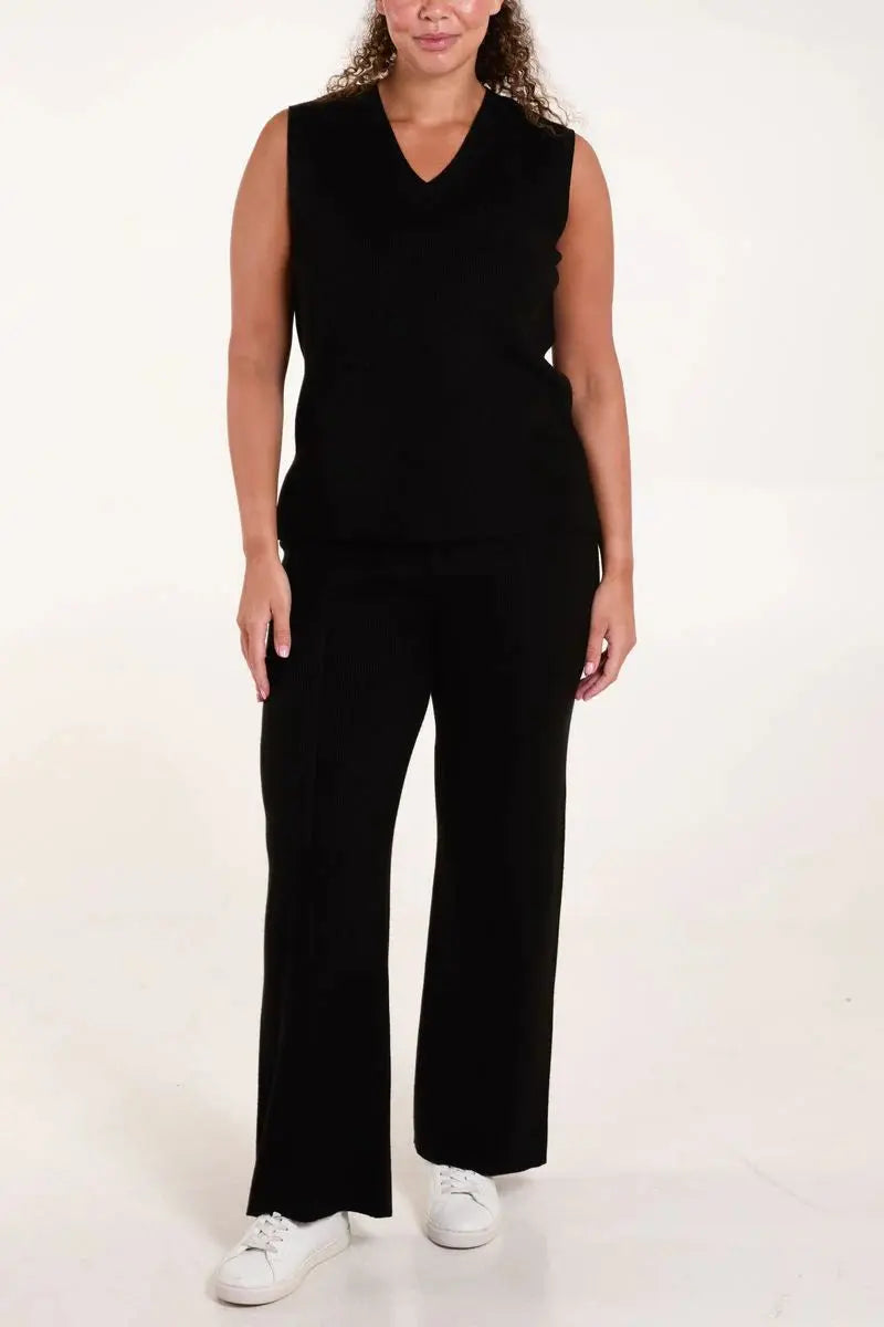 KNIT VEST & WIDE LEG TROUSER CO-ORD The Style Closet