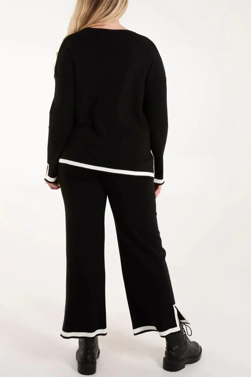 CONTRAST BORDER KNIT CO-ORD The Style Closet