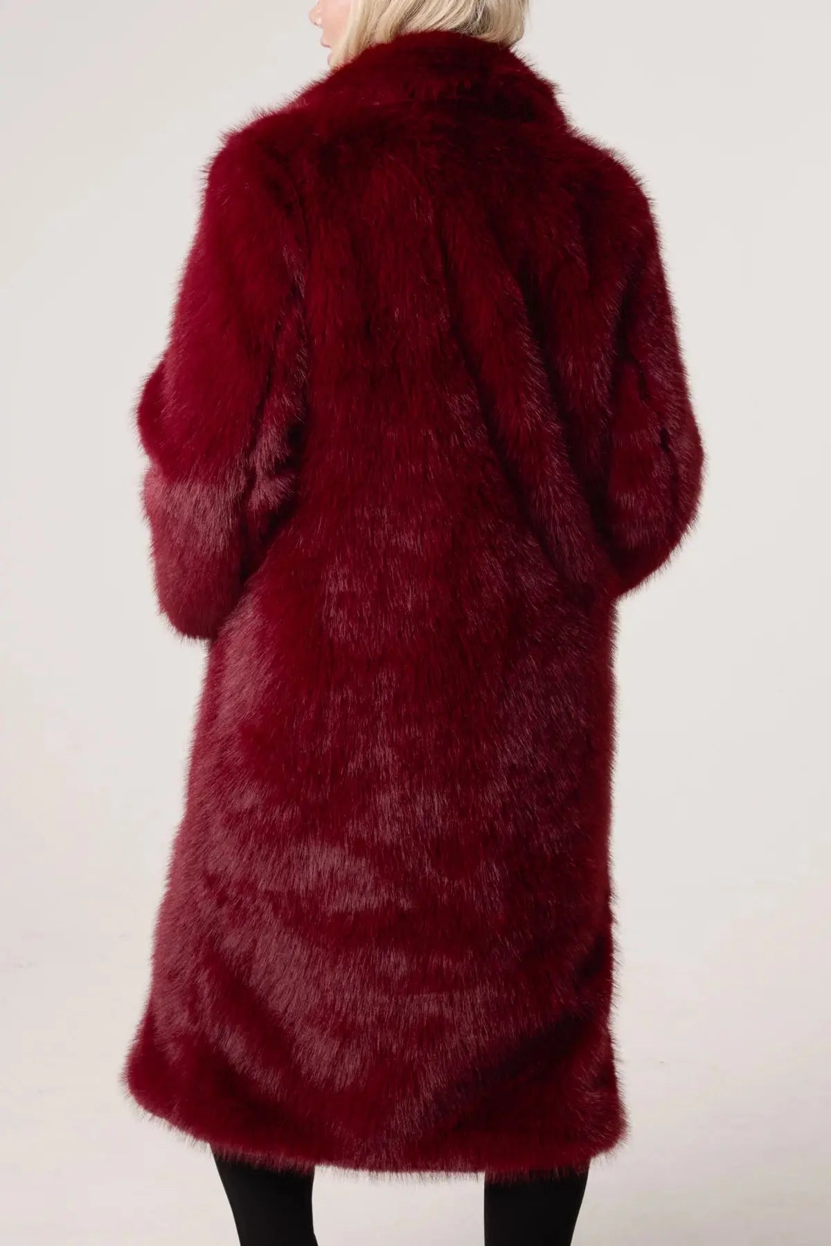 Burgundy Faux Fur Coat The Style Closet