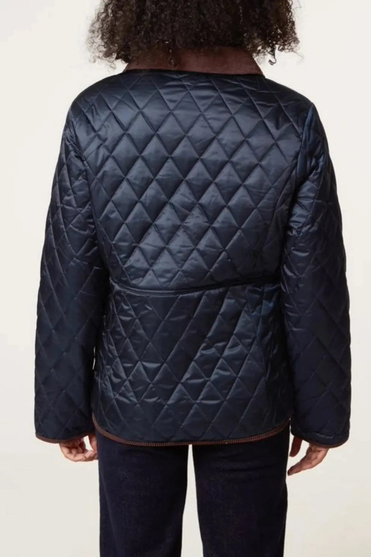 NAVY SHORT QUILTED JACKET The Style Closet