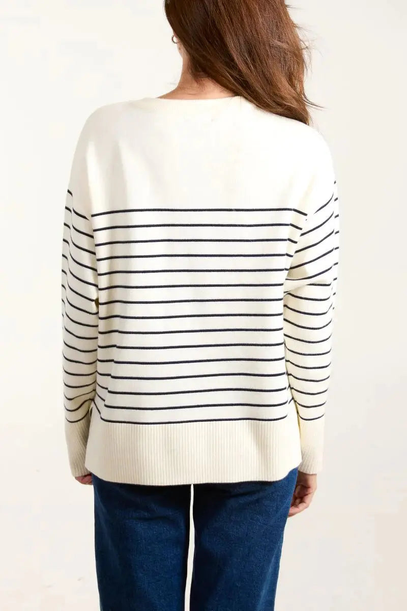 AMOUR IVORY/NAVY STRIPE JUMPERS The Style Closet