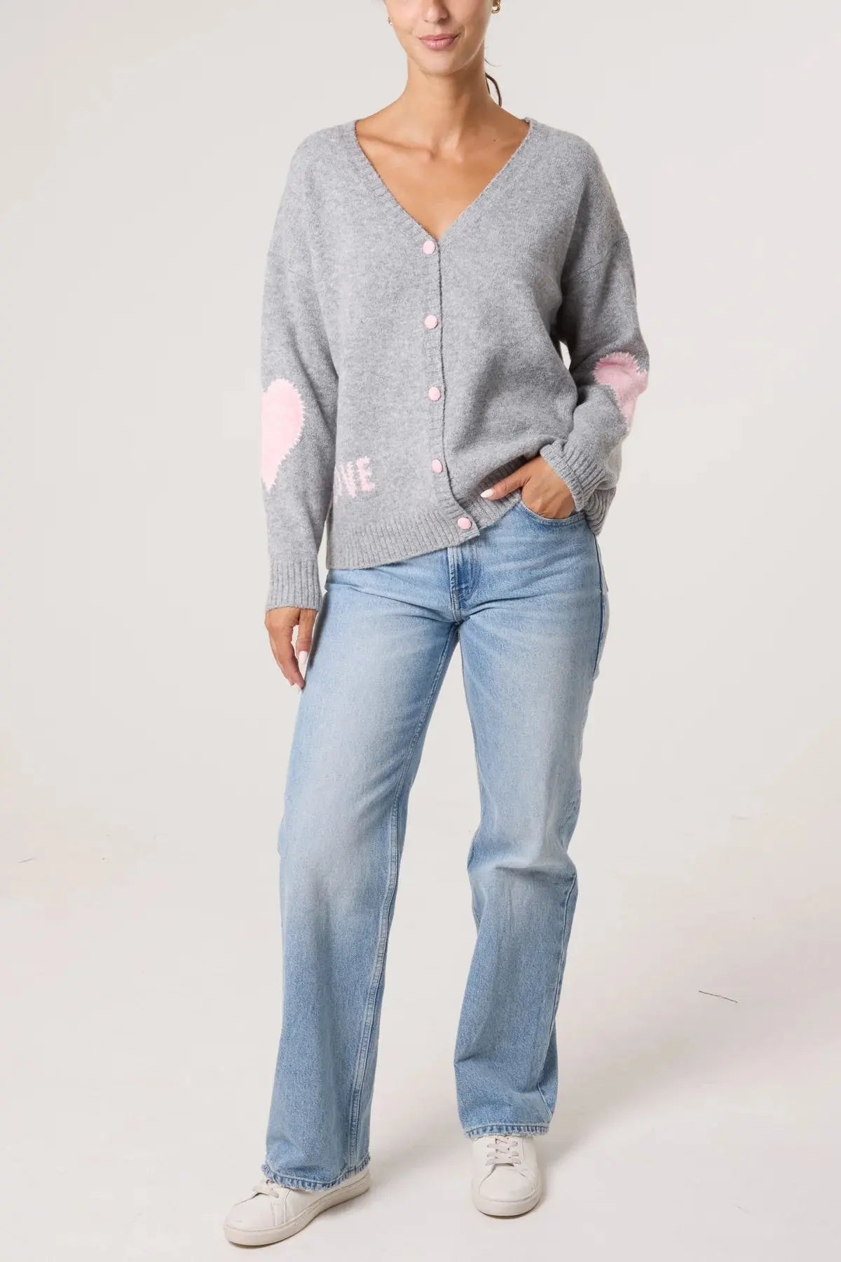 LOVE HEART STITCHING KNIT CARDIGAN The Style Closet