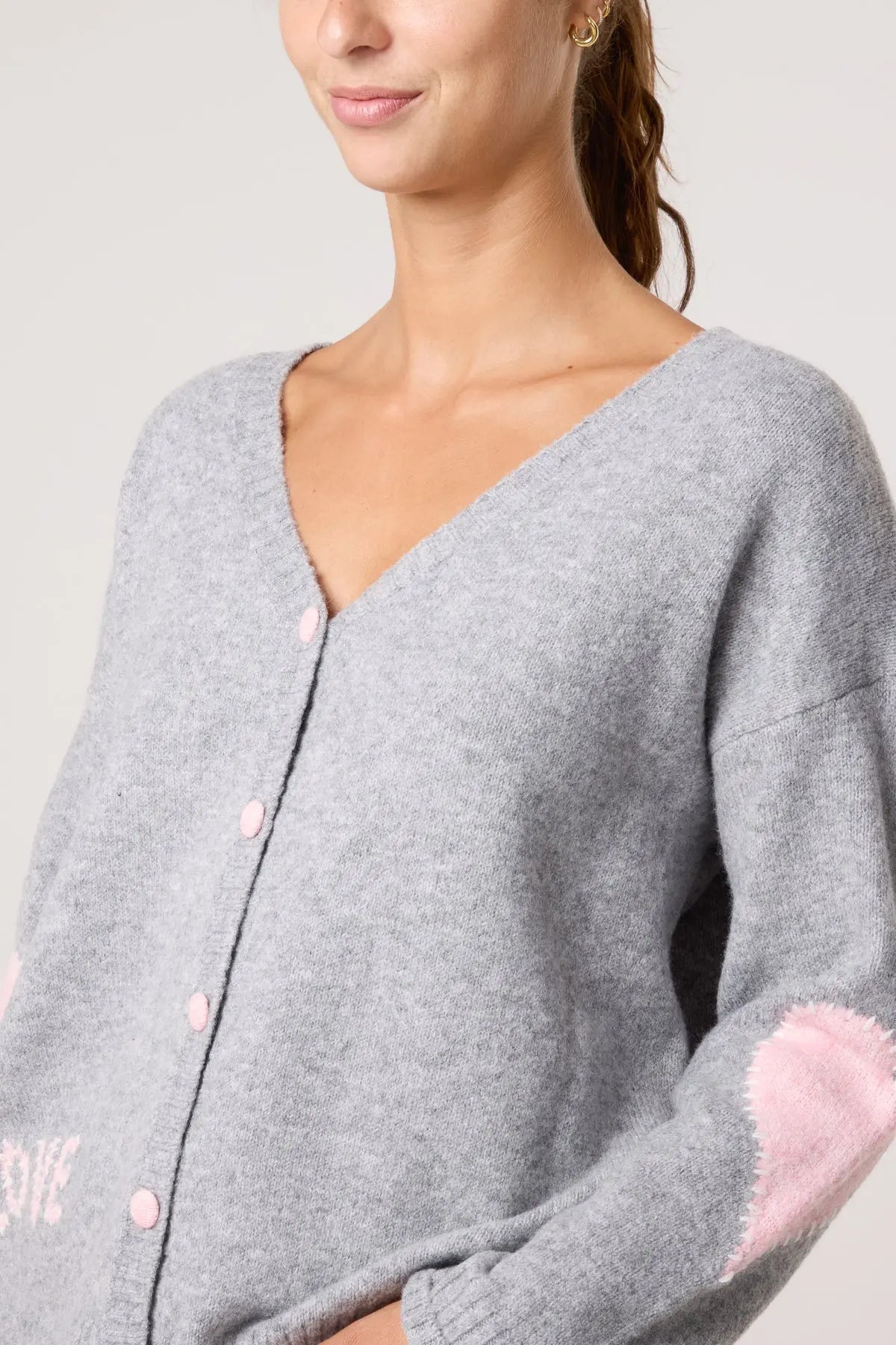LOVE HEART STITCHING KNIT CARDIGAN The Style Closet