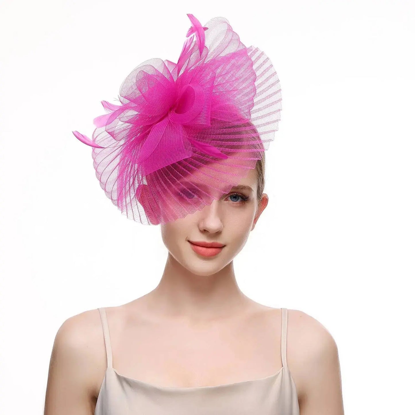 Beautiful Net and Feather Fascinator The Style Closet