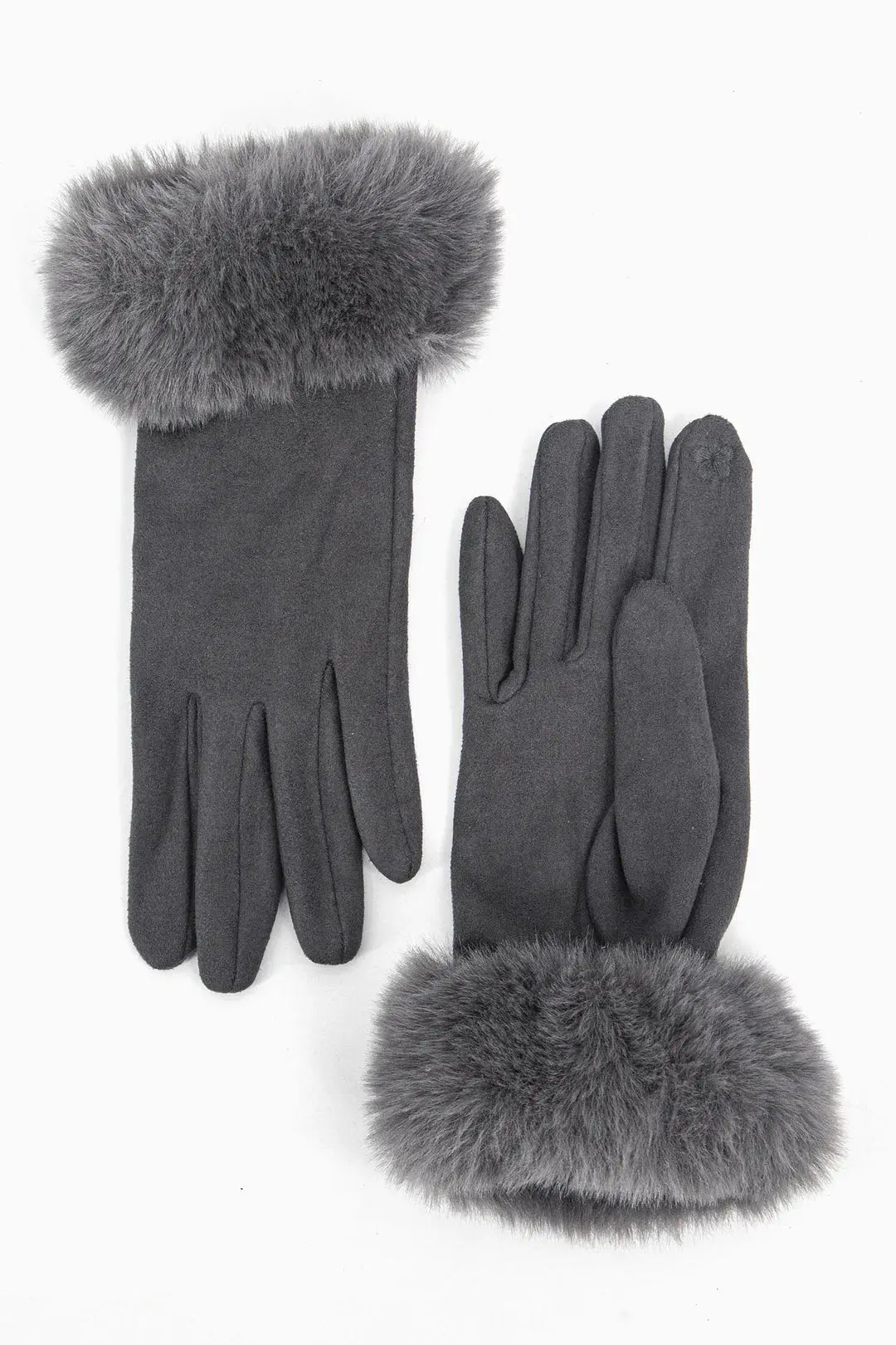 Luxurious Velvet Touchscreen Gloves with Faux Fur Cuff The Style Closet
