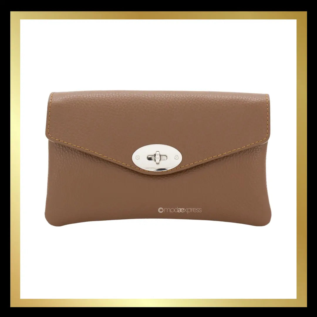 Double Compartment Leather Bag with Crossbody Silver Chain The Style Closet
