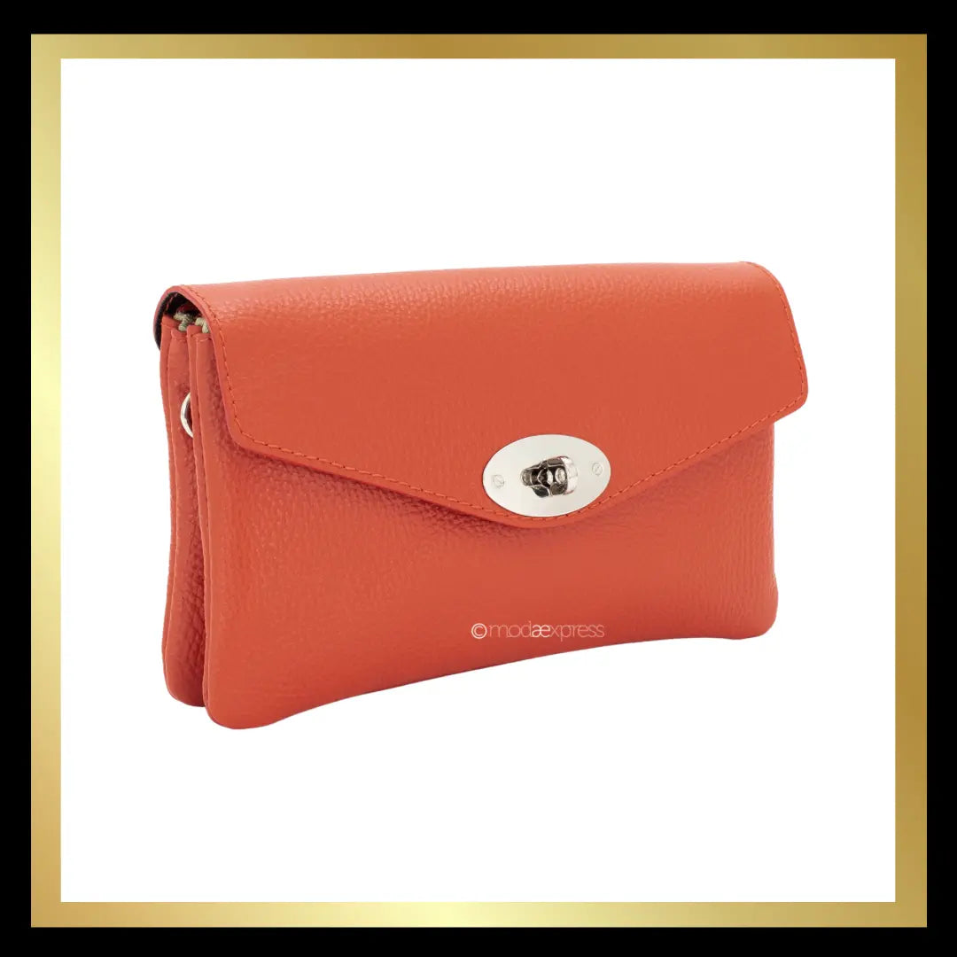 Double Compartment Leather Bag with Crossbody Silver Chain The Style Closet