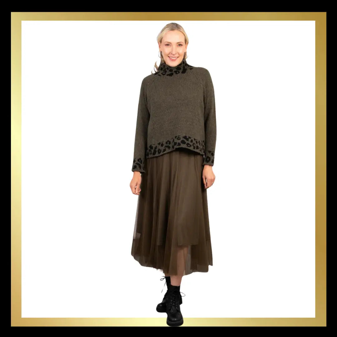 Leopard Print Trim Jumpers The Style Closet