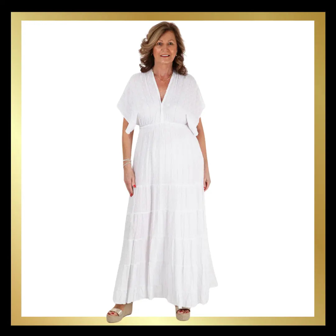 Gold Metallic Stripe Maxi Kaftan Dress The Style Closet