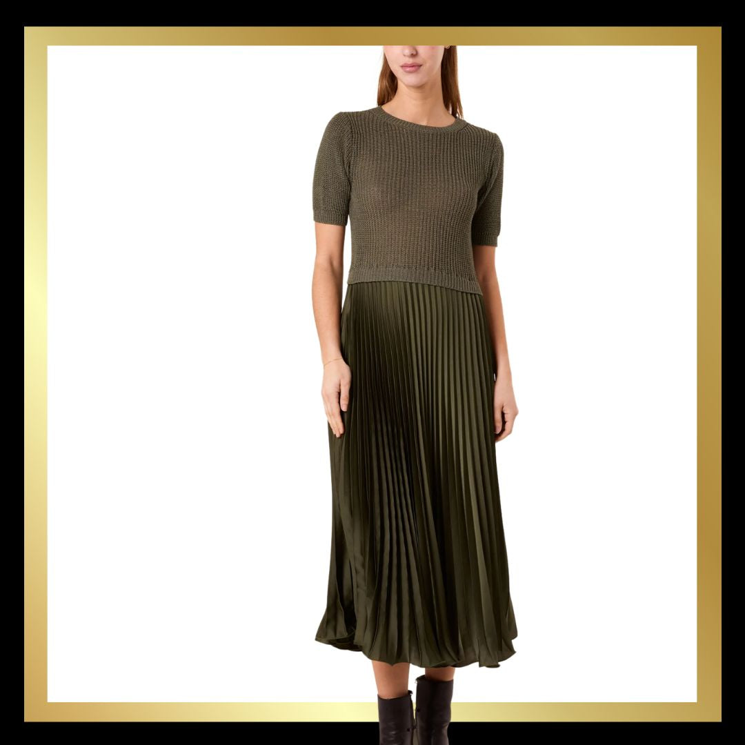 Short Sleeve Pleated Jumper Dress (6 colours)