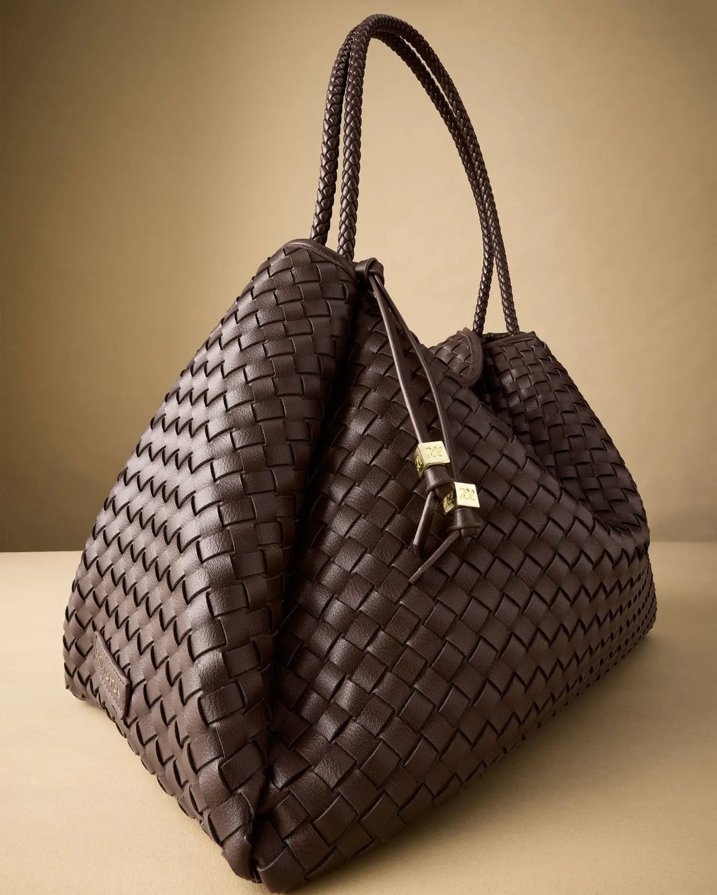Nova Hand Woven Large Shoulder Bag in Chocolate The Style Closet