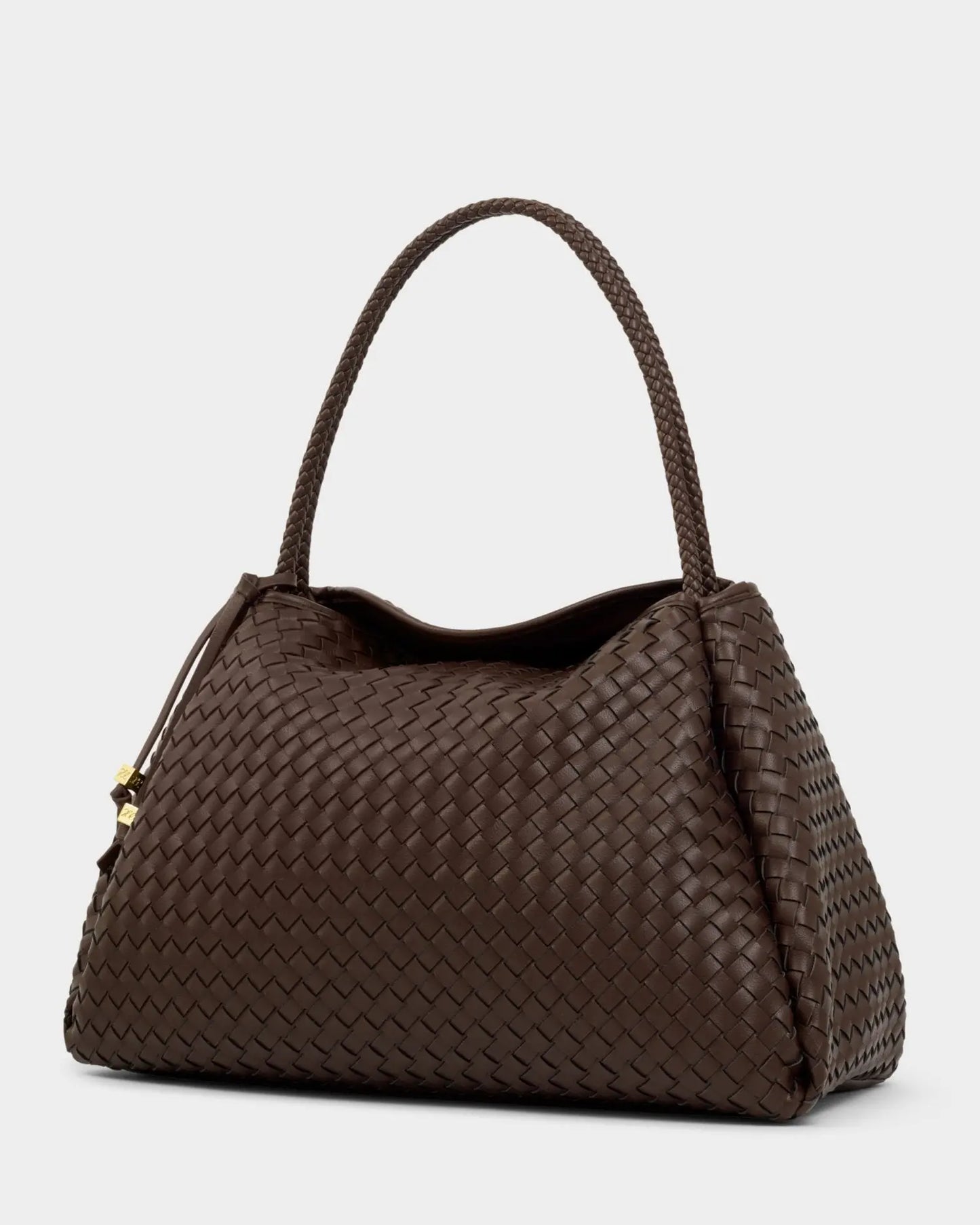 Nova Hand Woven Large Shoulder Bag in Chocolate The Style Closet