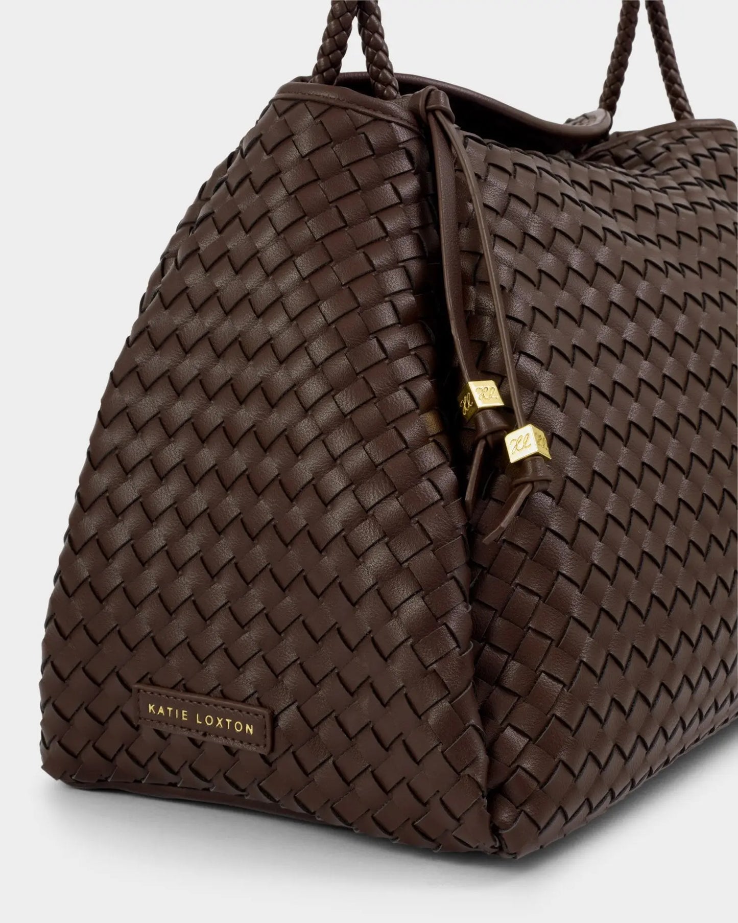 Nova Hand Woven Large Shoulder Bag in Chocolate The Style Closet
