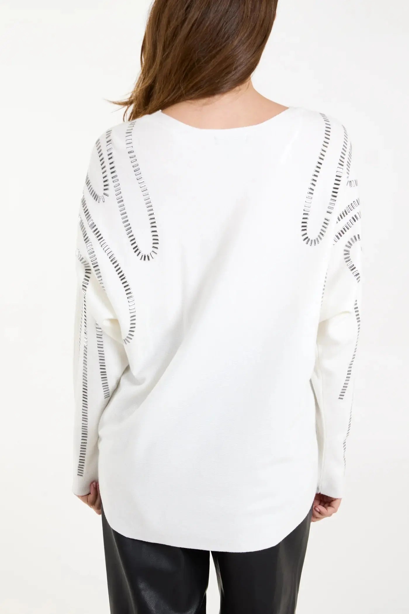 EMBELLISHED SHOULDER SWIRL JUMPER The Style Closet