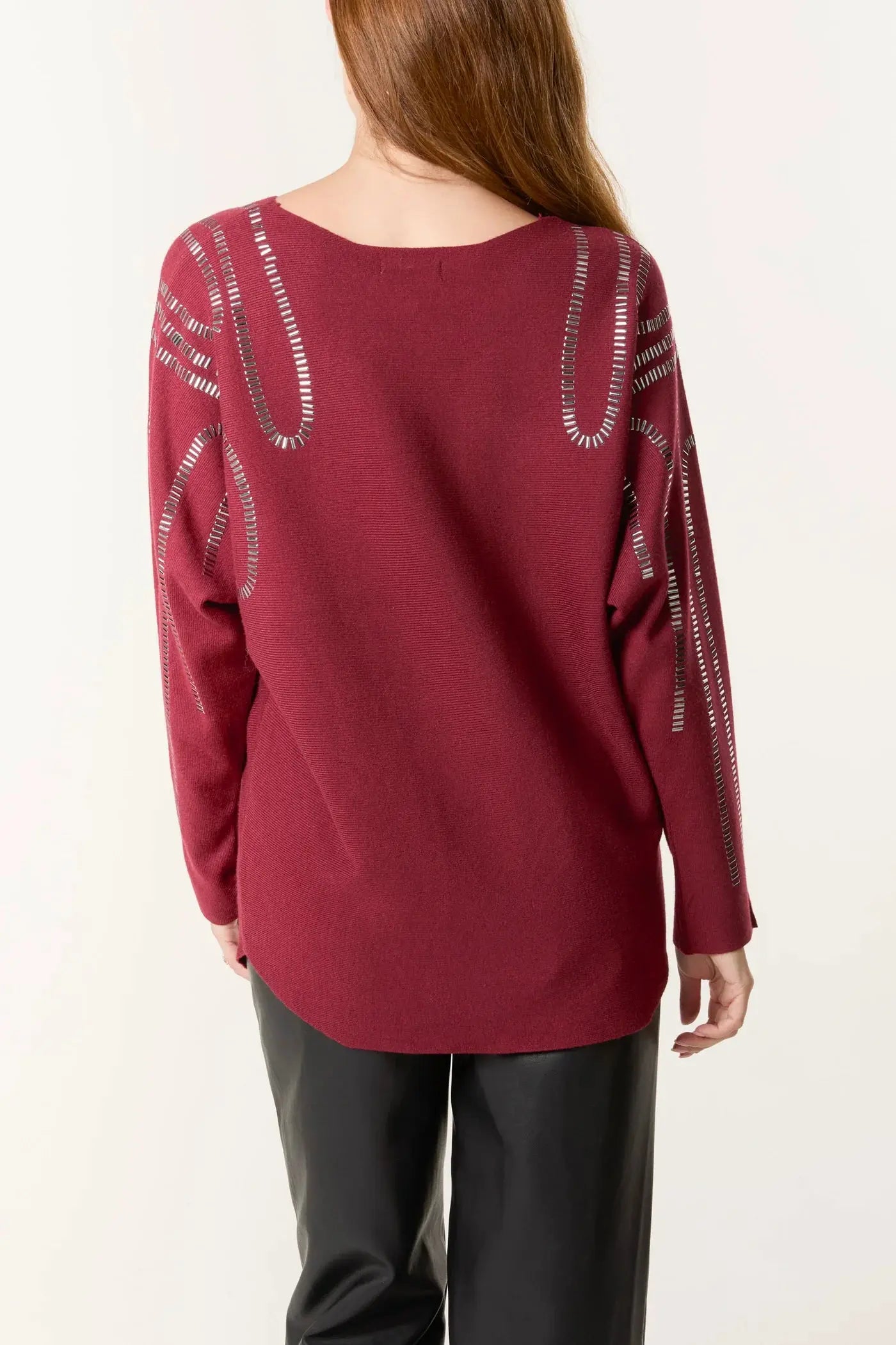 EMBELLISHED SHOULDER SWIRL JUMPER The Style Closet