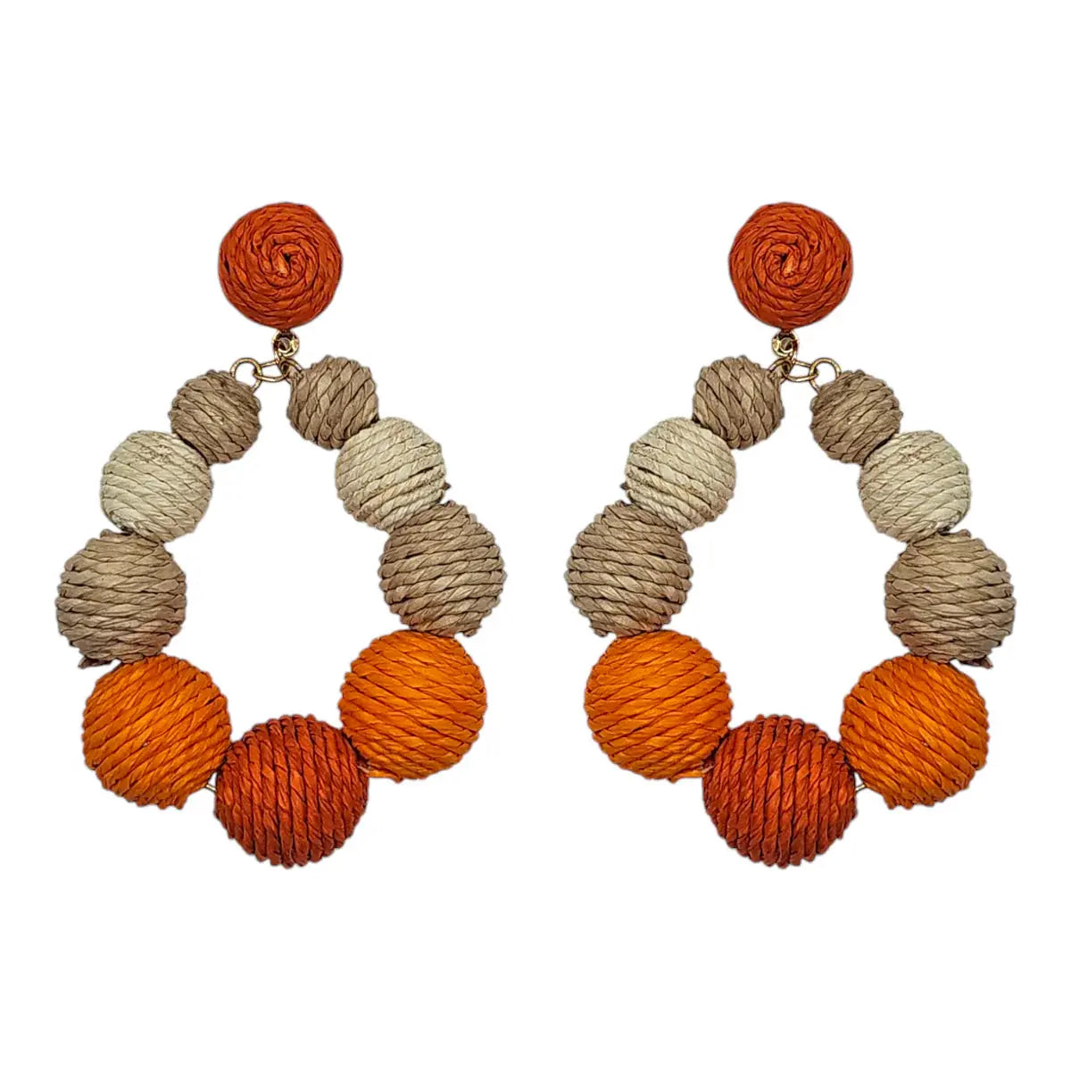 Woven Ball Oval Earrings The Style Closet