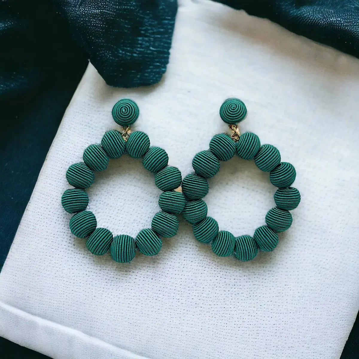 Woven Ball Oval Earrings The Style Closet