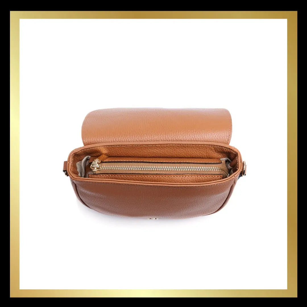 Leather Cross Body Bag with Matching Leather/Fabric Strap The Style Closet