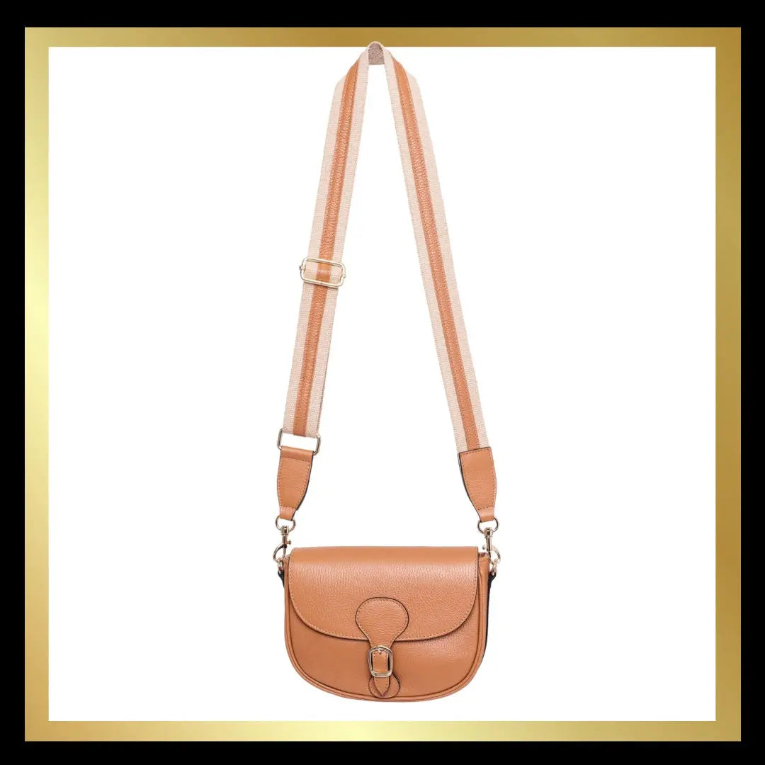 Leather Cross Body Bag with Matching Leather/Fabric Strap The Style Closet