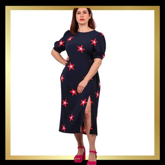 Star Print Tea Dress The Style Closet
