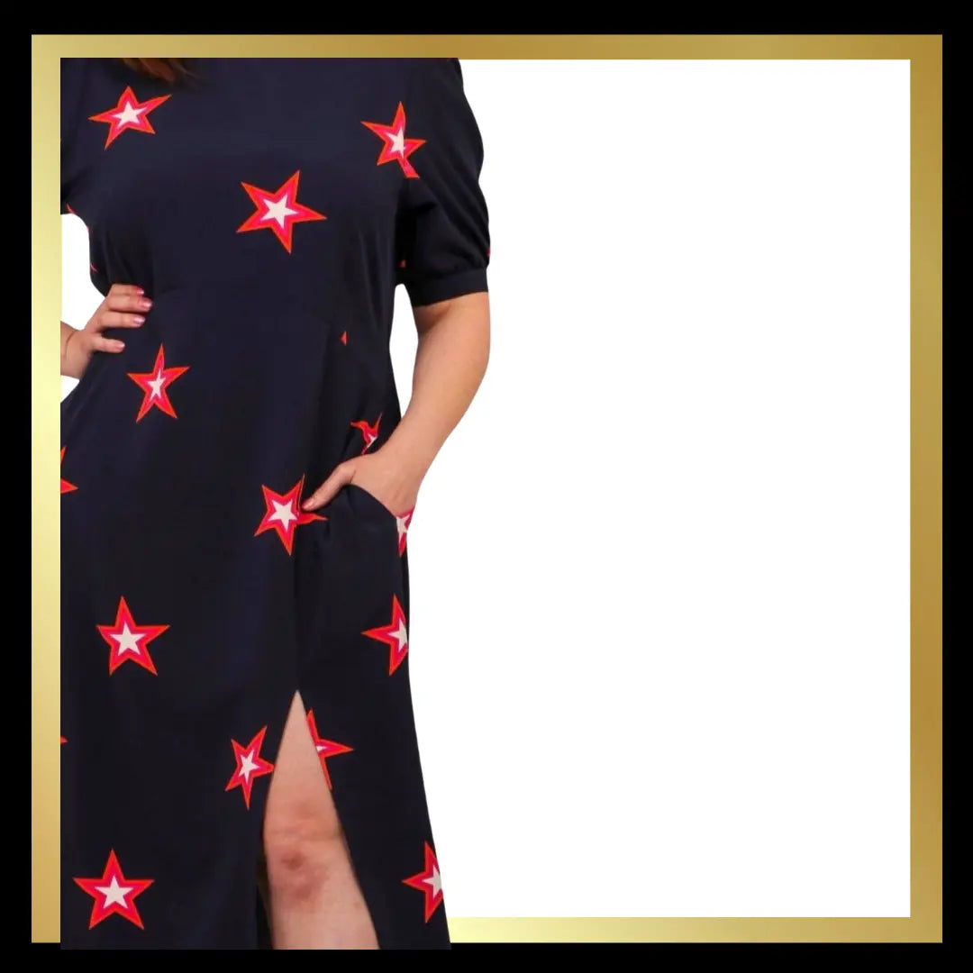 Star Print Tea Dress The Style Closet