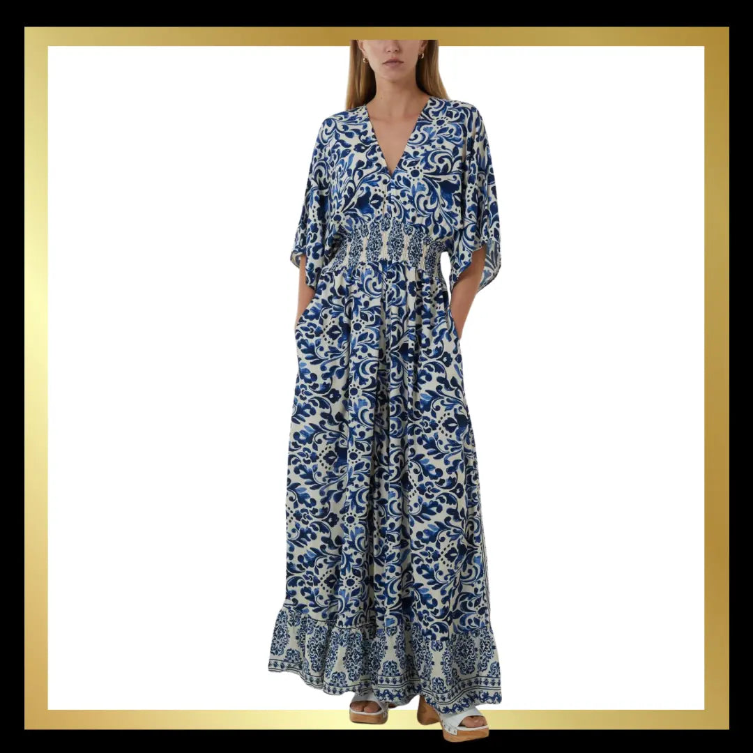 BAROQUE TIE BACK SHIRRED
WIDE LEG JUMPSUIT The Style Closet