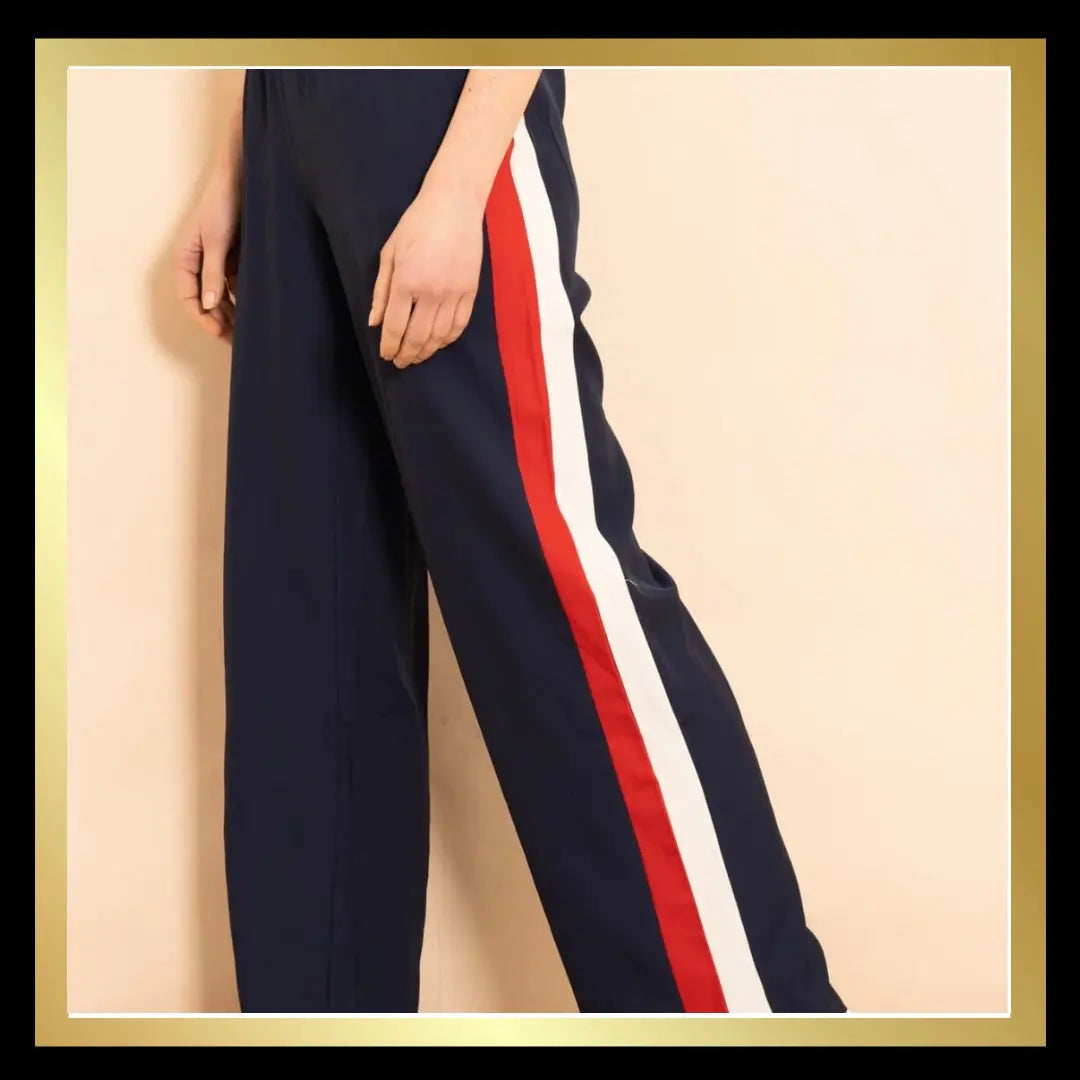 Wide Leg Casual Trouser with Side Stripes The Style Closet