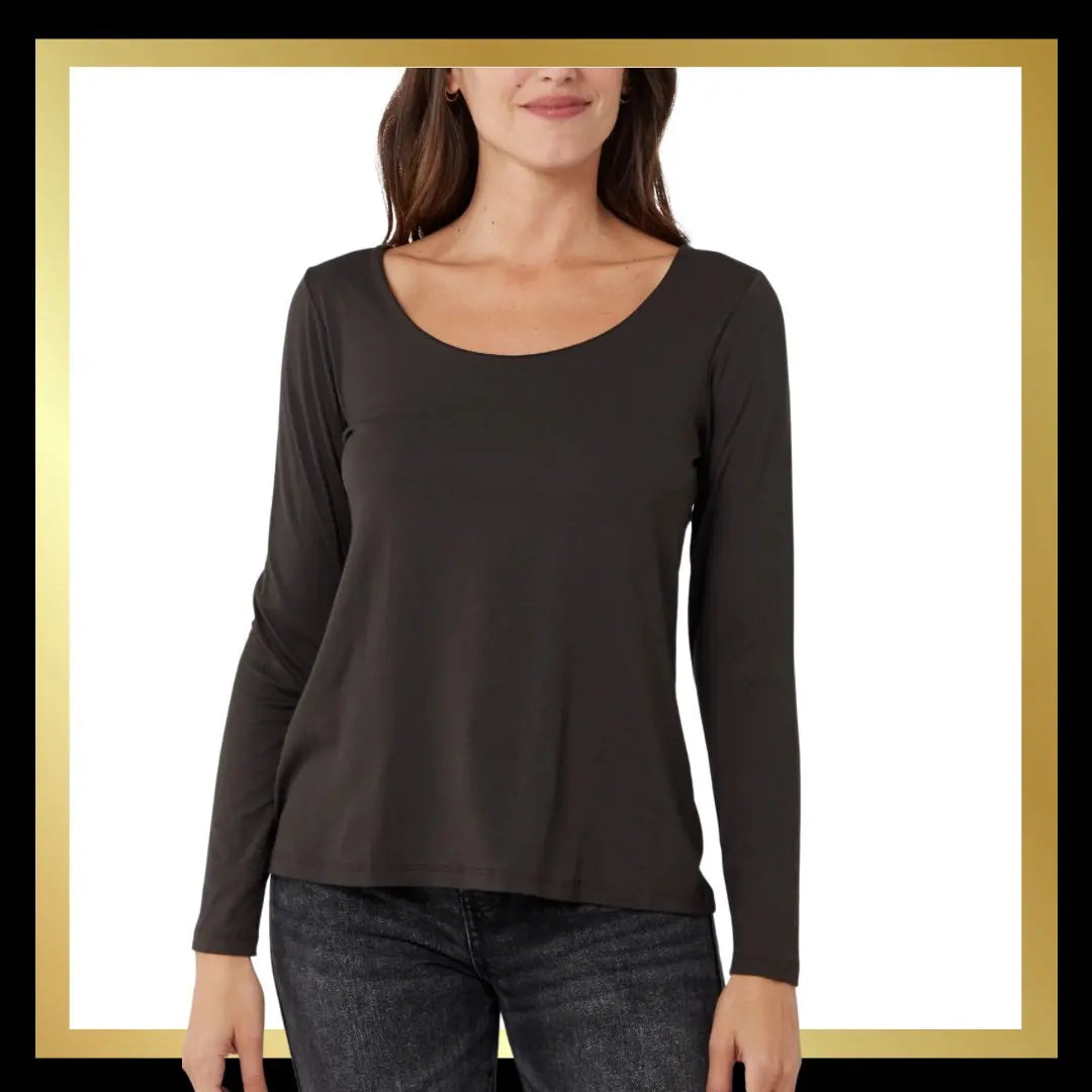 Double lined Scoop Neck Tops The Style Closet