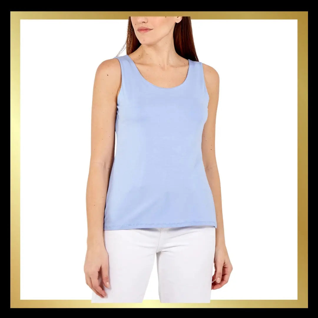 Scoop Neck Double lined Vest Tops The Style Closet