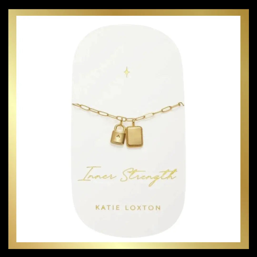 'Inner Strength' Waterproof Gold Charm Bracelet by Katie Loxton Katie Loxton
