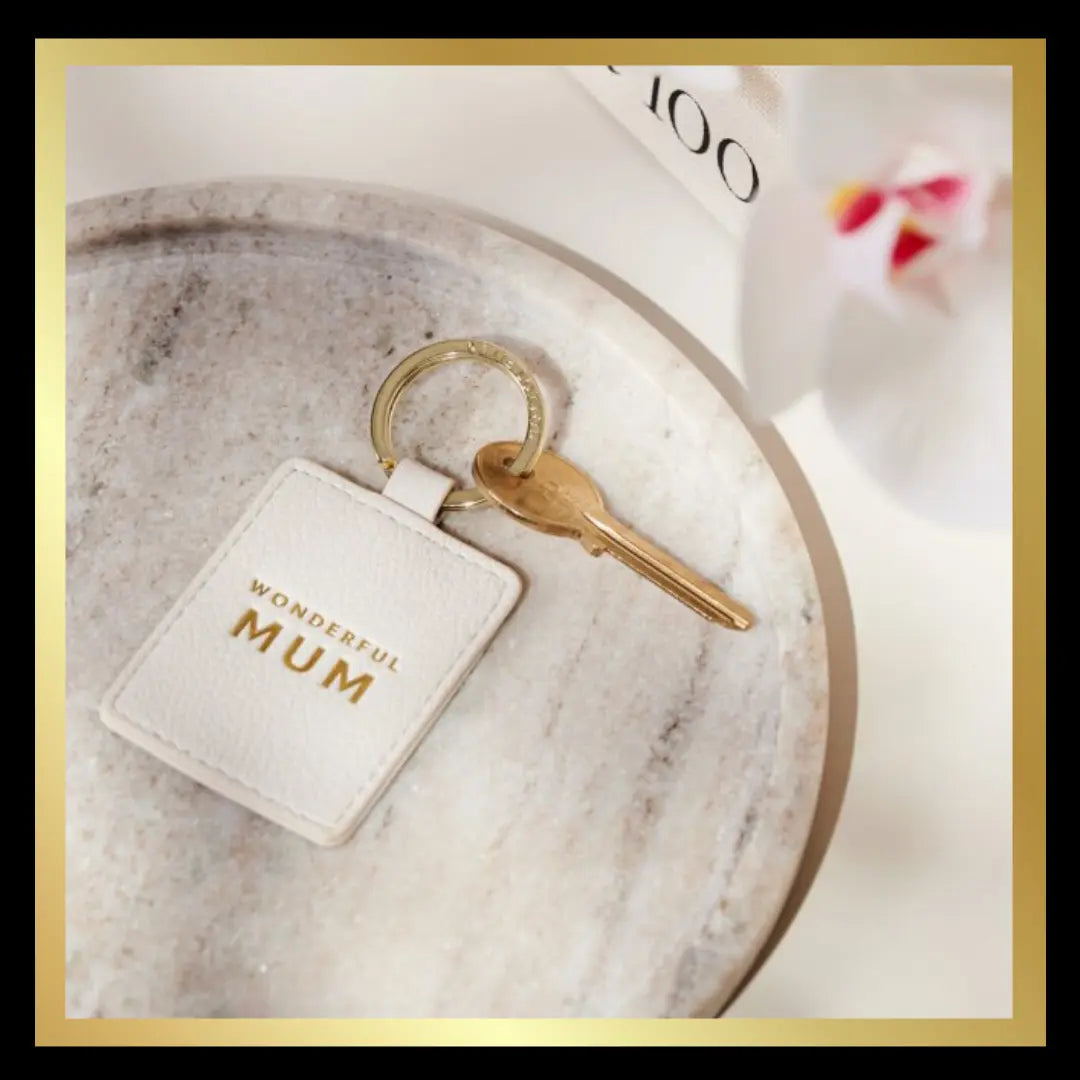 Boxed 'Wonderful Mum' Photo Keyring in Off White by Katie Loxton Katie Loxton
