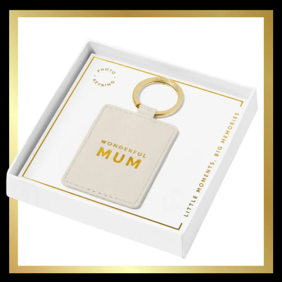 Boxed 'Wonderful Mum' Photo Keyring in Off White by Katie Loxton Katie Loxton