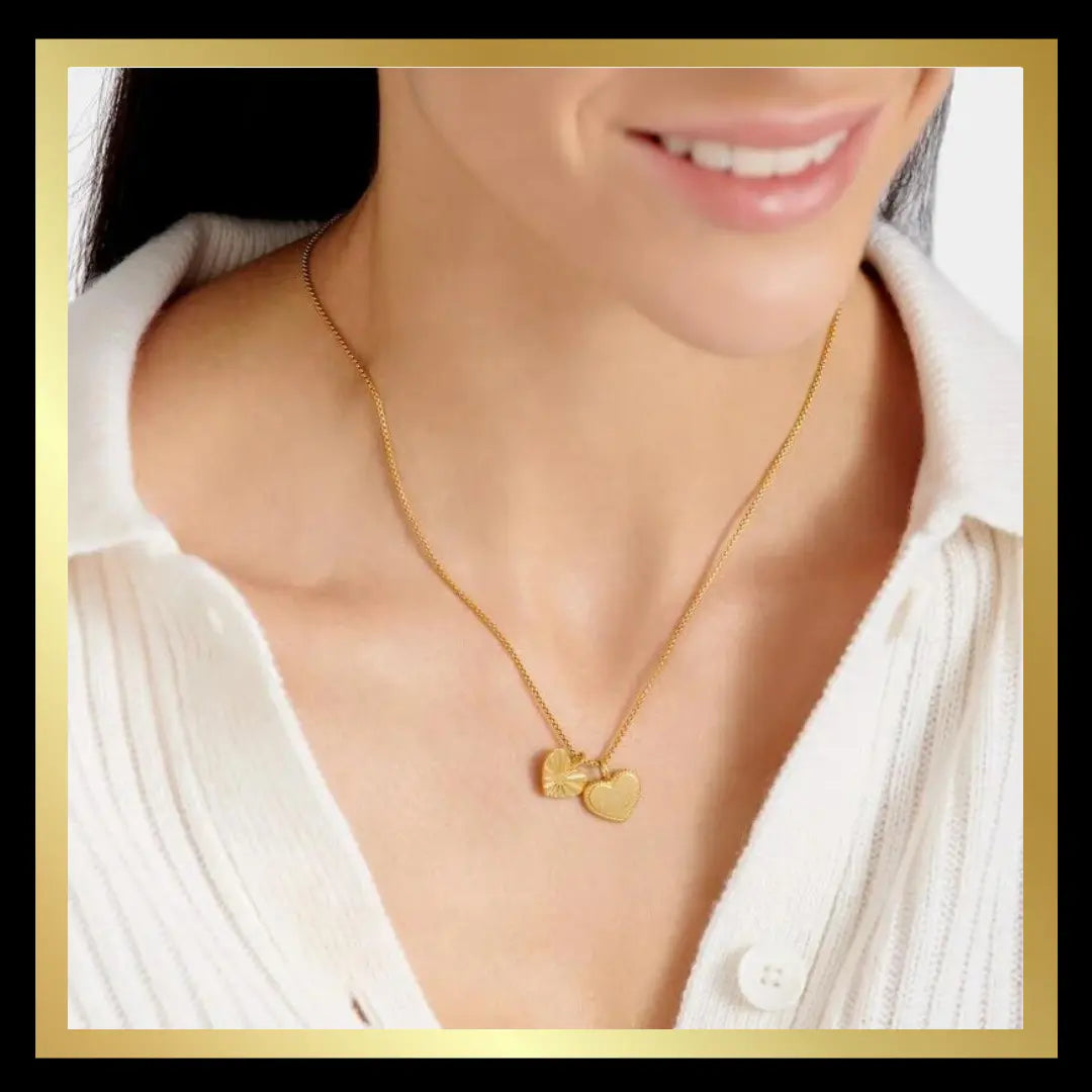 'Love About All' Waterproof Gold Charm Necklace by Katie Loxton The Style Closet