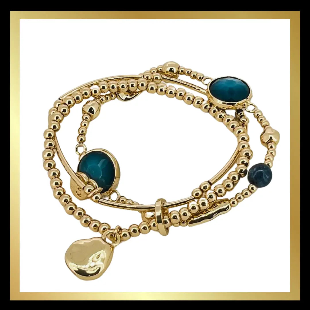 Multi Strand Bracelet Blue Stone Detailing The Style Closet