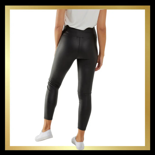 Melly & Co Faux Leather Zip Button Jeans The Style Closet