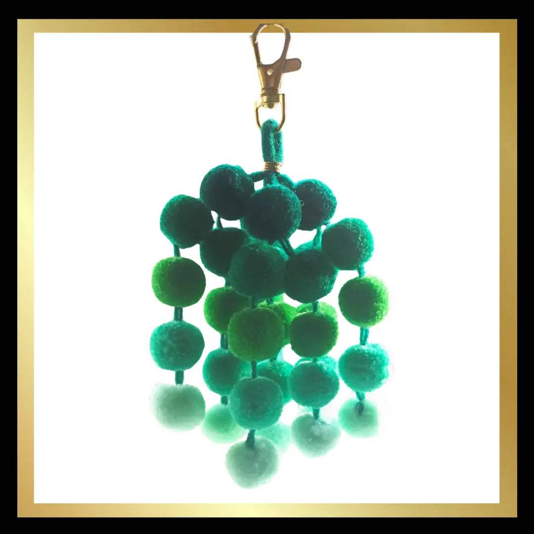Pom Pom Mini Clip Ombre Bag Charms Greens The Style Closet