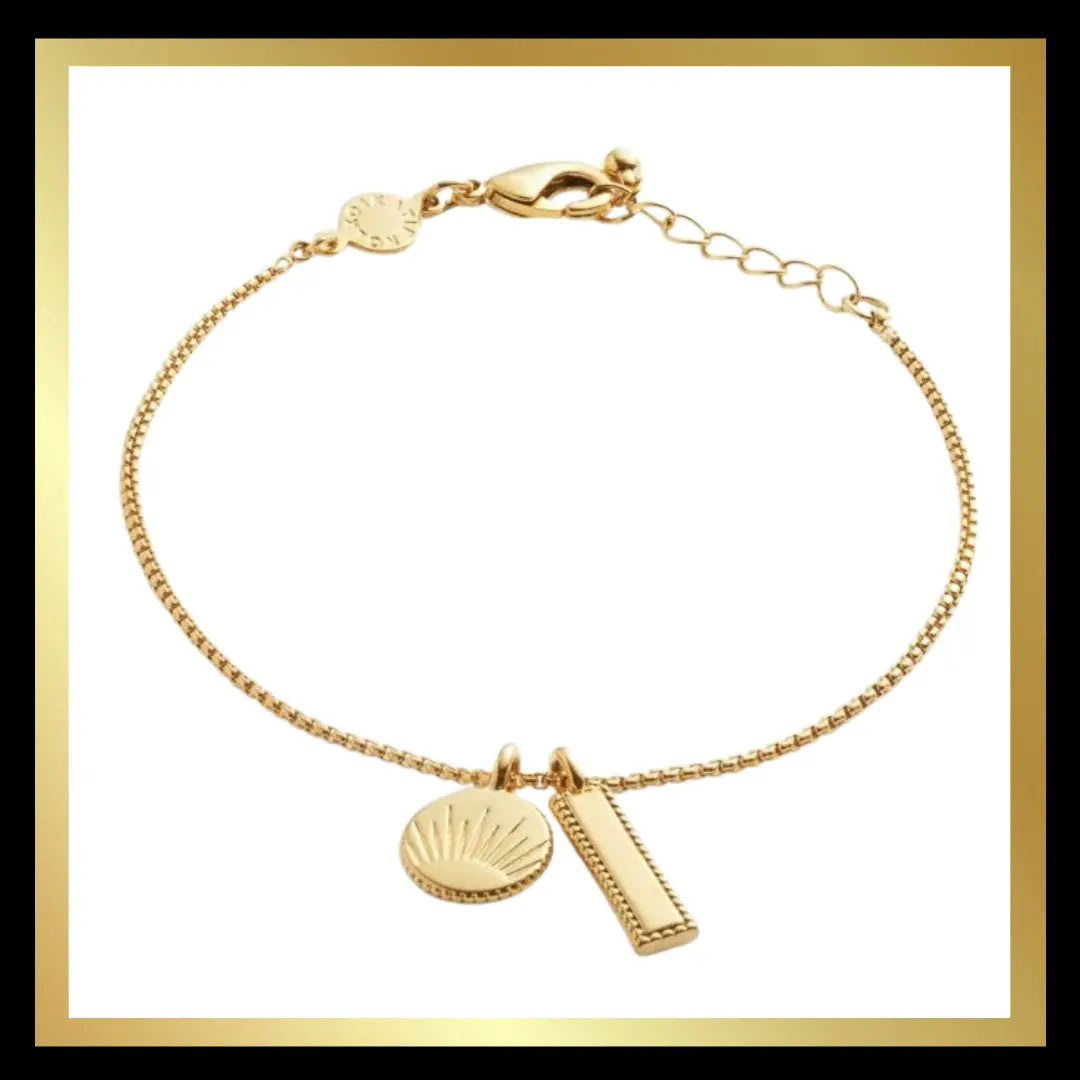 'Positivity' Waterproof Gold Charm Bracelet by Katie Loxton Katie Loxton