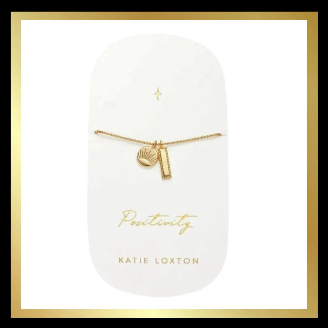 'Positivity' Waterproof Gold Charm Bracelet by Katie Loxton Katie Loxton