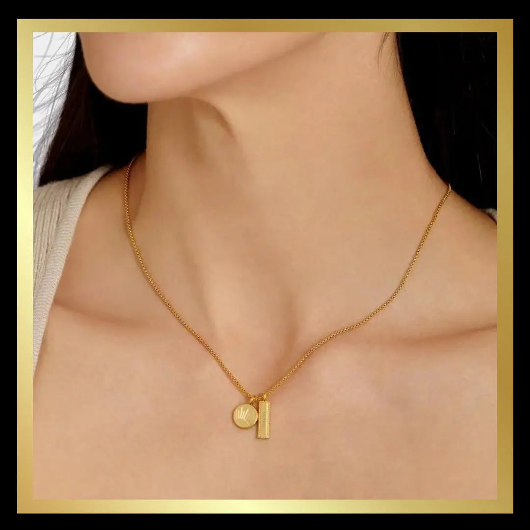 'Positivity' Waterproof Gold Charm Necklace by Katie Loxton Katie Loxton