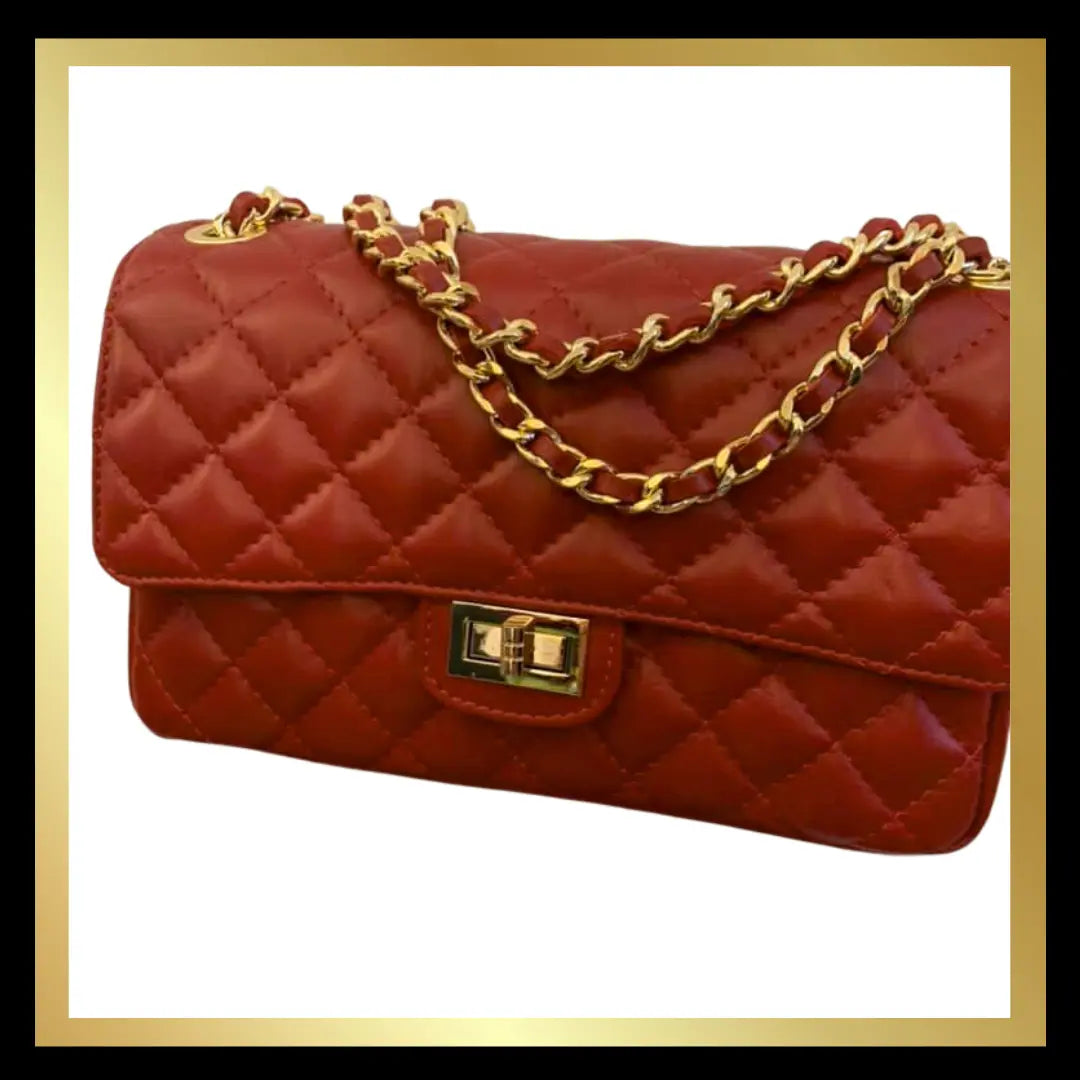 Large Quilted Italian Leather Handbag The Style Closet